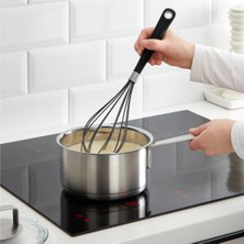 Feyza Design Siyah Uzun Silikon Saplı Yumurta Çırpıcı 34 Cm, Pratik ve Şık Tasarım