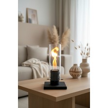 Özgürce Şömine Cam Tüplü Dekoratif Biyoetanol Alevli 1l Yakıt ve Çakmak Hediyeli