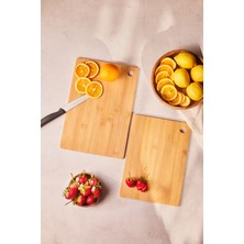 Feyza Design Çift Bambu Kesme Tahtası Seti, Dayanıklı ve Şık Mutfak Aksesuarları