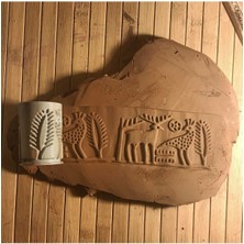 Feyza Design 7 cm Hitit Desen Oklava Rulosu, Seramik ve Polymer Kil Için Uyumlu