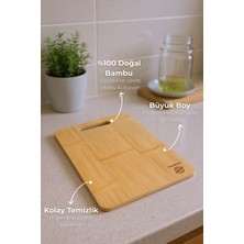 Feyza Design Büyük Ahşap Kesme ve Steak Tahtası, Açık Kahverengi, Dayanıklı ve Şık