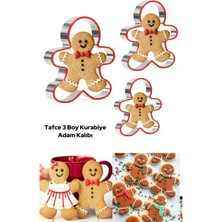 Feyza Design 3'lü Paslanmaz Kurabiye Kalıbı Zencefilli Kurabiye Adam Şekilli