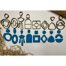 Feyza Design Renkli 16 Parça Polimer Kil Küpe Kalıp Seti, Yaratıcı Tasarımlar Için Mükemmel