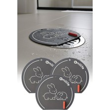 Feyza Design Gri Renkli 3 Adet Silikon Gider Kapakları, Çok Amaçlı Kullanım