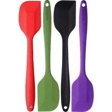 Feyza Design 4'lü Silikon Spatula Seti, Büyük Boy, Yanmaz, Yapışmaz, Renkli, 27CM