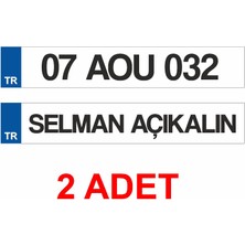 Sticker Dizayn Plaka Sticker - 2 Adet Kişiye Özel Plaka Sticker - Araba Oto Motosiklet Karavan Cam Sticker - 01674