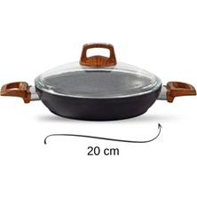 Bonera Vogue 4 Parça Ahşap Kulp Detaylı Granit Set