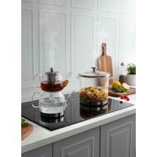 Rossev Cam Tencere ve Cam Çaydanlık Seti Linda