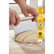 Feyza Design Paslanmaz Çelik Hamur ve Pasta Kesici, Tezgah Kazıyıcı, Çok Amaçlı Spatula
