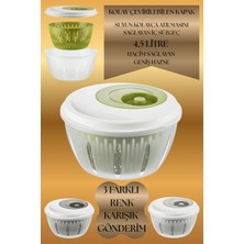 Feyza Design Geniş 4,5 L Salata Kurutucu, Bpa'sız Sağlıklı Plastik, Ergonomik Kulp