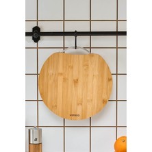 Feyza Design Large Bamboo Cutting Board - Round, 28 Cm, Elegant Kitchen Tool