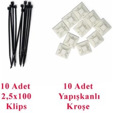 Şahnet 20'li Kablo Düzenleme Seti – 20X20 Yapışkan Kroşe + 2.5X100 Siyah Kablo Bağı