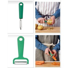 Feyza Design Pratik Düz Patates Soyucu ve Yan Soyacak Seti, Kolay Kullanım