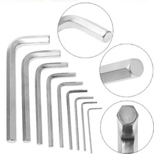 Mcg 9 Parça Çelik Alyan Seti Kısa Düz Köşe Alyan Anahtar Takımı