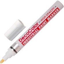 Marvy 728 Beyaz Renkli Industrial Paint Markör Suya Dayanıklı Hızla Kuruyan 1 Adet