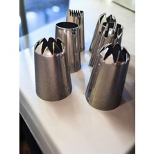 Feyza Design 6'lı Büyük Boy Krema Torbası Ucu Tırtıl Kurabiye Kalıbı Aparatı