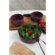 Keramika Mor Salata Kasesi 3 Parça