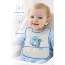 Babyjem Poli Muşamba Mama Önlüğü Küçük Mavi