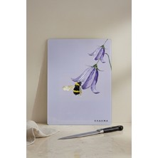 Feyza Design Cam Kesme Tahtası 25X35 Cm, Arı ve Çiçek Desenli, Dayanıklı ve Şık