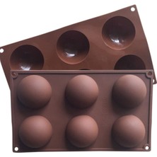 Feyza Design 6'lı Silikon Yuvarlak Çikolata Kalıbı, Pratik ve Sağlıklı Yapım Seti