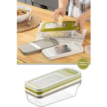 Feyza Design Çok Fonksiyonlu Mandolin Rende Seti, 3 Başlık ve Kapaklı Tasarım