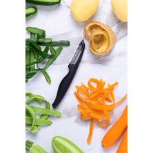 Feyza Design Pratik Sebze Soyucu, Siyah, 19 Cm, Kolay ve Hızlı Kullanım