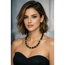 Solare Accessories Tibet Akik ve Hematit Taşlı Doğal Taş Kolye