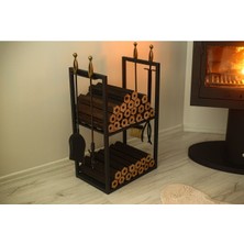 Özgürce Şık Dekoratif Metal Odunluk ve Maşa Takımı, Modern Tasarım