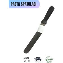 Feyza Design Paslanmaz Çelik Pasta Sıvama Spatulası, Ergonomik Saplı, Kek ve Kreması Düzeltme