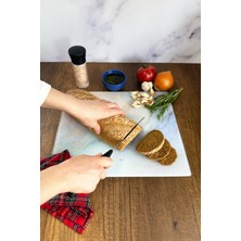 Feyza Design Mermer Görünümlü Cam Kesme Tablası 29X34CM, Şık ve Dayanıklı Tasarım