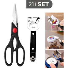 Feyza Design Pratik 2'li Mutfak Seti: Şişe, Kavanoz ve Çok Amaçlı Makas