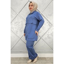 Pys Giyim Kadın Beli Lastikli Fermuarlı Tesettür Takım