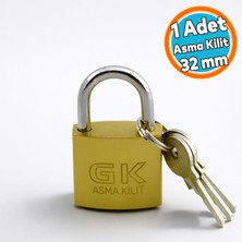 Nzb Sarı Asma Kilit 32 mm 3 Anahtarlı Halka Kapı Sandık Kutu Kilidi Tosba Kilit