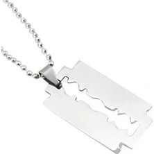 Akinco Jilet Çelik Kolye - Jilet Model Paslanmaz Gümüş Renk Çelik Kolye