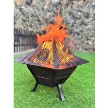 Özgürce 63 cm Çelik Taşınabilir Kamp ve Bahçe Ateş Çukuru Barbekü