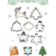 Feyza Design Yılbaşı Temalı Metal Kurabiye Kalıp Seti 7'li, Eğlenceli ve Şık Tasarım