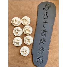 Feyza Design 7'li Çakra Seramik Sembolleri Seti, 3 Cm, Enerji ve Harmoni