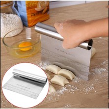 Feyza Design Paslanmaz Çelik Ölçülü Hamur Kesici ve Şekillendirme Spatulası
