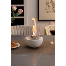 Özgürce El Yapımı Terrazzo Masa Şöminesi, Dekoratif ve Kokusuz Masaüstü Ateş Çukuru