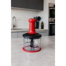 Feyza Design Paslanmaz Çelik 3 Bıçaklı El Rondosu Blender, Sebze ve Soğan Doğrayıcı