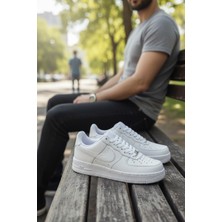 Enoch Beyaz Air Serisi Esintili Kalın Tabanlı Bağcıklı Günlük Erkek Sneaker Ayakkabı