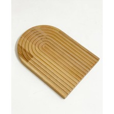 Feyza Design Bambu Dalgalı Lüx Sunum Tabağı Peynir ve Kesme Tahtası