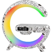 Metaforce Kablosuz Şarj Standı Rgb Ledli Dijital Saatli Alarmlı Radyolu Bluetooth Hoparlör