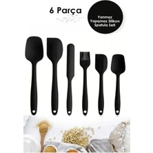 Feyza Design 6'lı Mutfak Silikon Pasta ve Yumurta Fırça, Kaşık, Bıçak, Spatula Seti