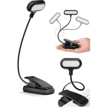 Alastor Ledli Klipsli Mini Kitap Okuma Lambası Mandallı Pille Çalışan Işık Masa Lambası Kitap Okuma Işığı