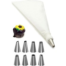 Feyza Design 10’lu Krema Sıkma Torbası ve Uçları, Pasta ve Şanti Sunumu Seti