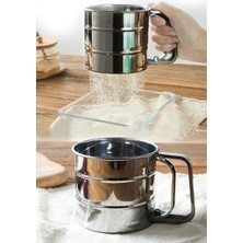 Feyza Design Pratik Paslanmaz Metal Un ve Şeker Eleği, Kolay Kullanım ve Dayanıklılık