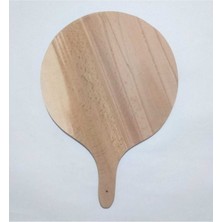 Feyza Design 30 cm Ahşap Tek Parça Bazlama Tahtası, Ince Kenarlarla, Lahmacun Pide Fırın Küreği