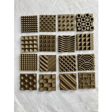 Feyza Design Geometrik Desenli 16 Parça Polimer Kil ve Seramik Kurabiye Mühür Seti