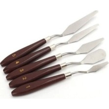 Feyza Design Parlak Neon Metal Spatula Seti, 5 Parça, Dayanıklı ve Şık Tasarım